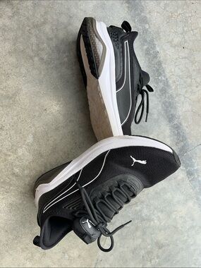 Puma Men’s Black Athletic Sneakers with White Trim
